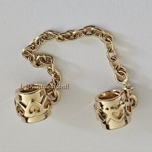 BRAND NEW Pandora 14K Gold Hearts Safety Chain. 759519C00-05